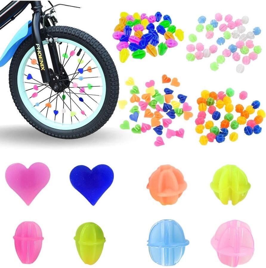 Fietsspaak Decoratie Spaak Versiering Kinderfiets Personaliseren 144 Stuks Kleurrijk 18 x 15 x 4 cm