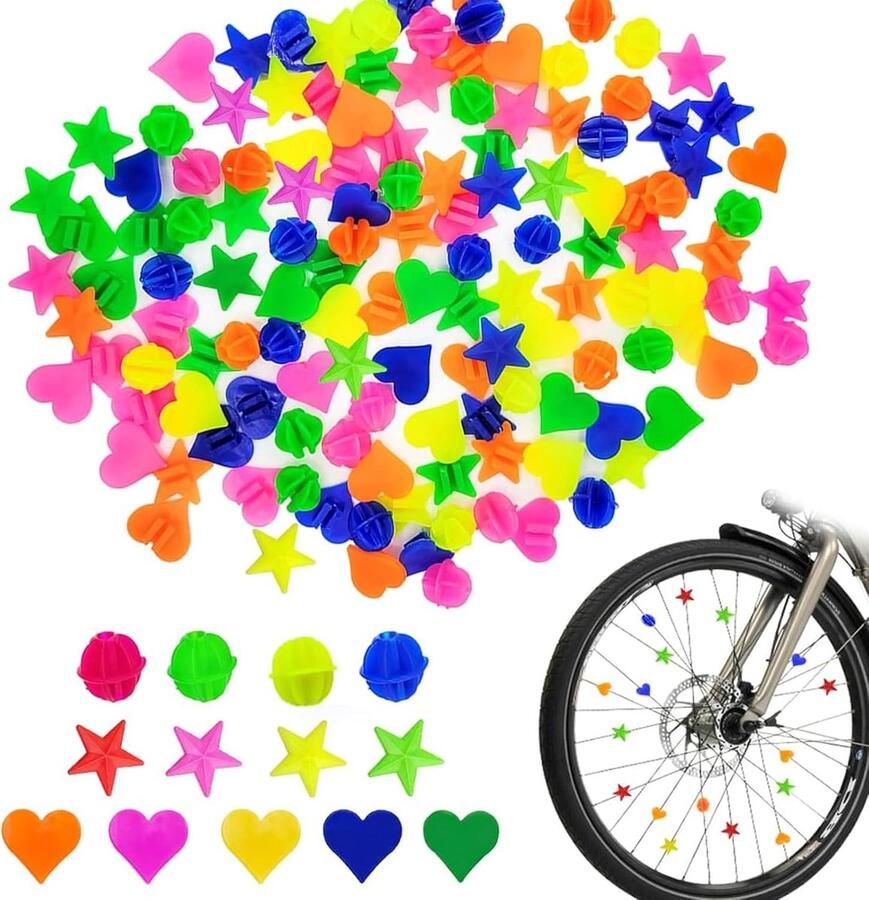 Fietsspaak Decoraties Kinderfiets Accessoires Fiets Personaliseren Kleurrijke Set 108 Stuks Veelkleurig