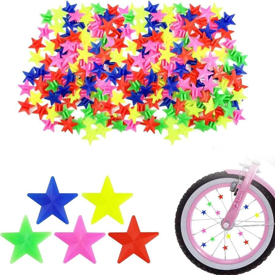 Fietsspaakkralen Decoraties Wiel Kinderfiets Versieren Eenvoudig te Bevestigen 144 Stuks Veelkleurig