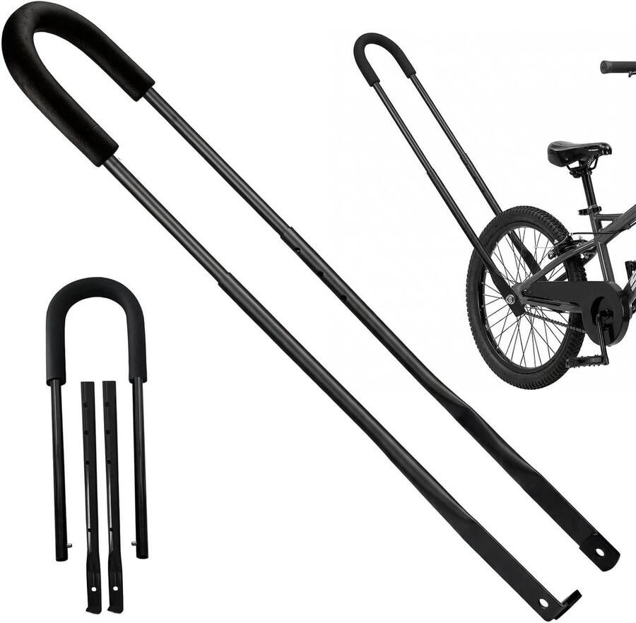 Fietsstang Kinderfiets Duwstang Leerhulp Kind Leren Fietsen Verstelbaar Antislip 70-89 cm Zwart