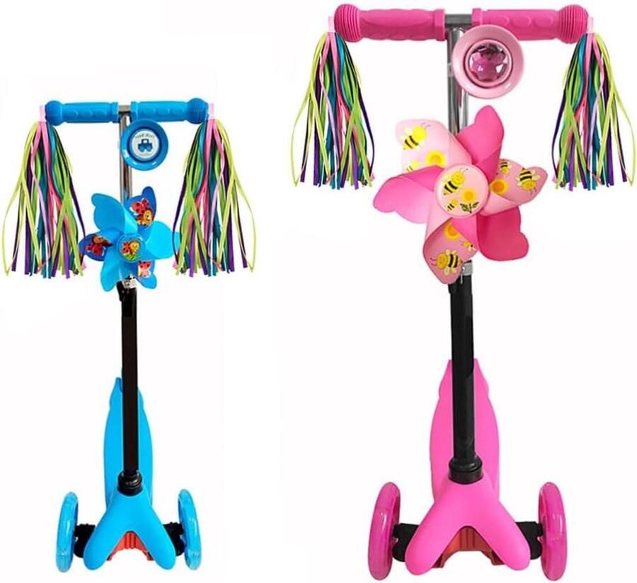 Fietsstuur Streamers Kwastjes Kinderfiets Fiets Decoratie Universele Pasvorm 2 Paar Kleurrijk