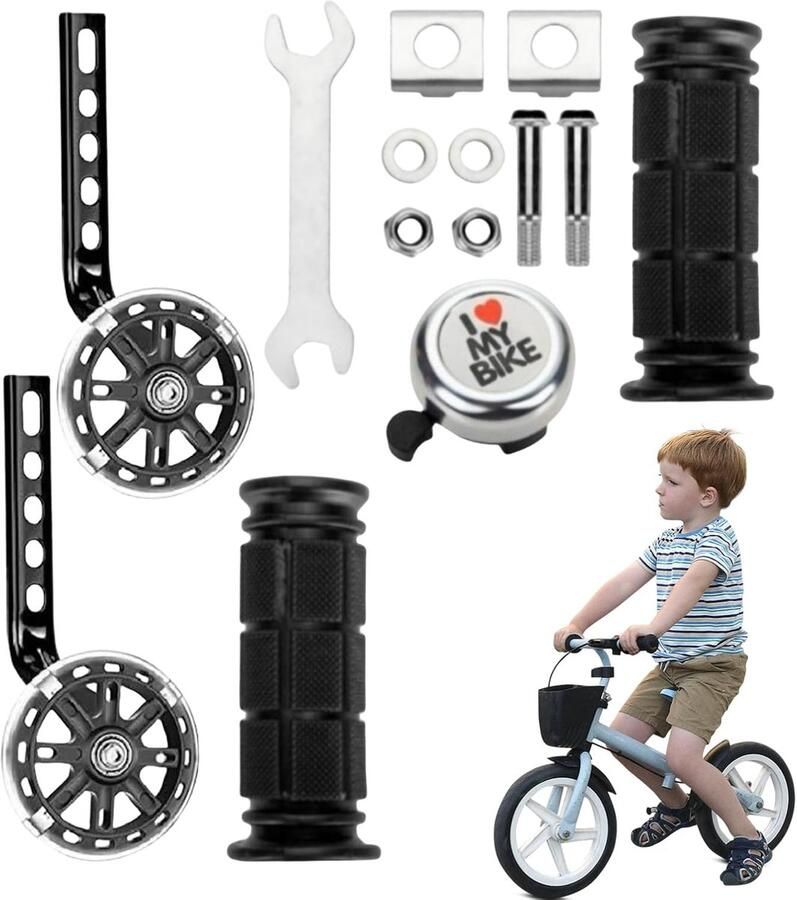 Fietstrainingswielen voor kinderen voor zware kinderen hulpwielen in kinderfiets voor fietsen met gemonteerde set voor fietsstabilisator verstelbaar voor 12 en 1
