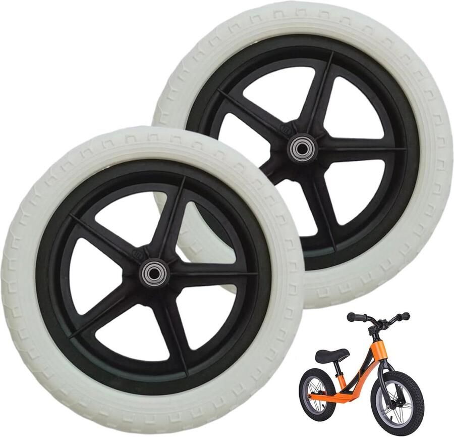Fietswielen Kinderen Loopfiets Wielen Fietsen Leren Lichtgewicht Nylon 12 Inch Diameter Wit