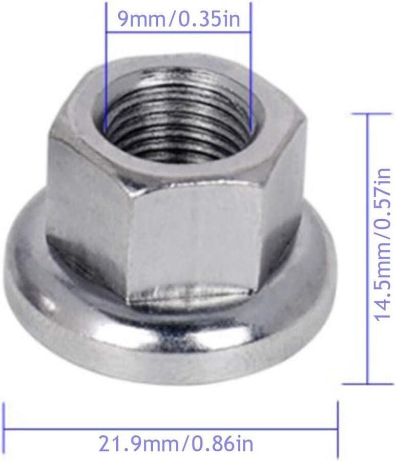 Fietswielmoeren Vervangende bouten Fietsaccessoires Fiets Zilver Praktisch Fietsachterbouten Boutbevestiging Roestvrijstalen Achterasmoeren Mountainbike Fietsen As Achteras Bevestiging