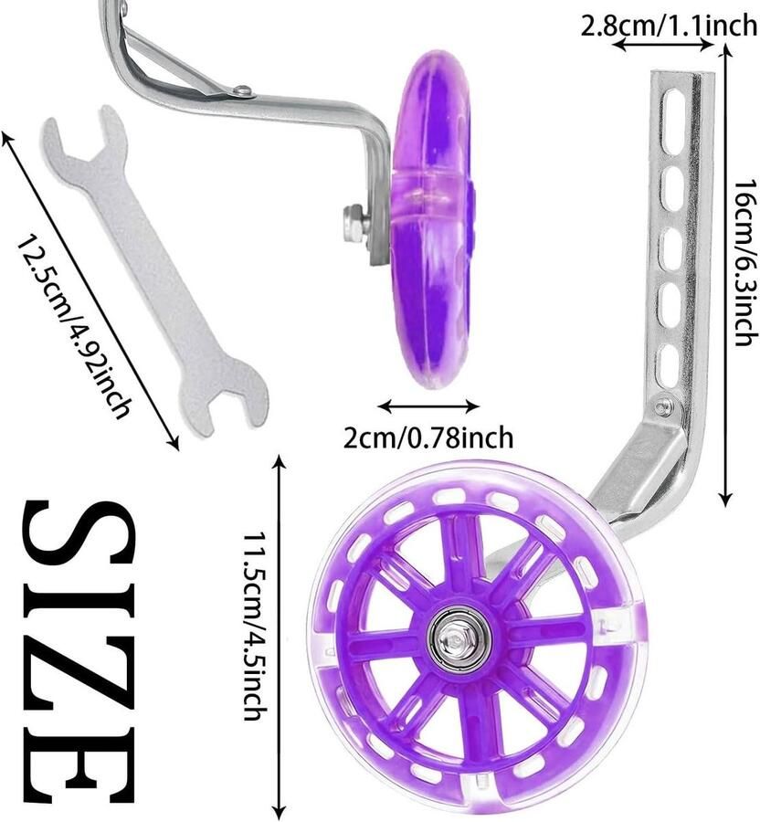 Flikkerende steunwielen voor kinderfietsen 12 14 16 18 inch stabiele zijwieltjes veiligheid en stabiliteit