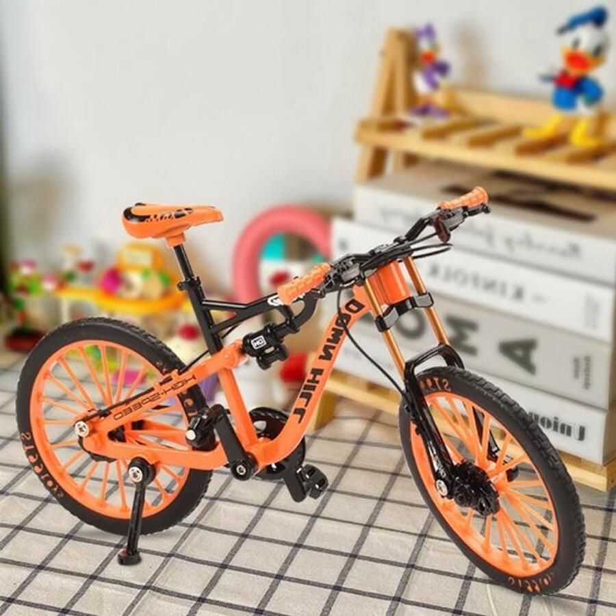 Gedetailleerd Mountainbike Model Fiets Speelgoed van Zinklegering in Oranje - Foto 2