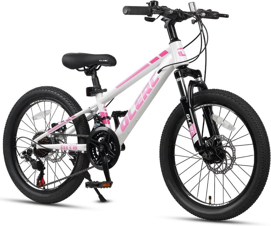 Glerc Skyline 20-24 inch kindermountainbike voor en kinderfiets voor 6-18 jaar oude tieners 21 versnellingen fiets met voorvering en schijfrem meerdere kleuren