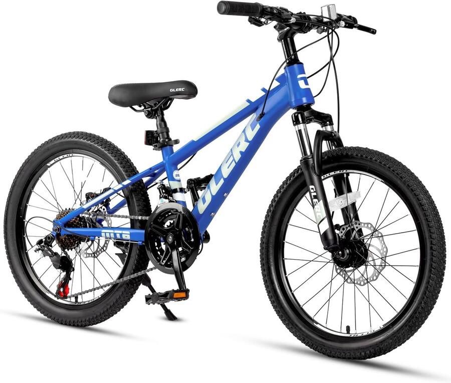 Glerc Skyline Kindermountainbike voor en 20-24 inch kinderfiets voor 6-18 jaar oude tieners 21 versnellingsfiets met ophanging aan de voorkant meerdere kleuren