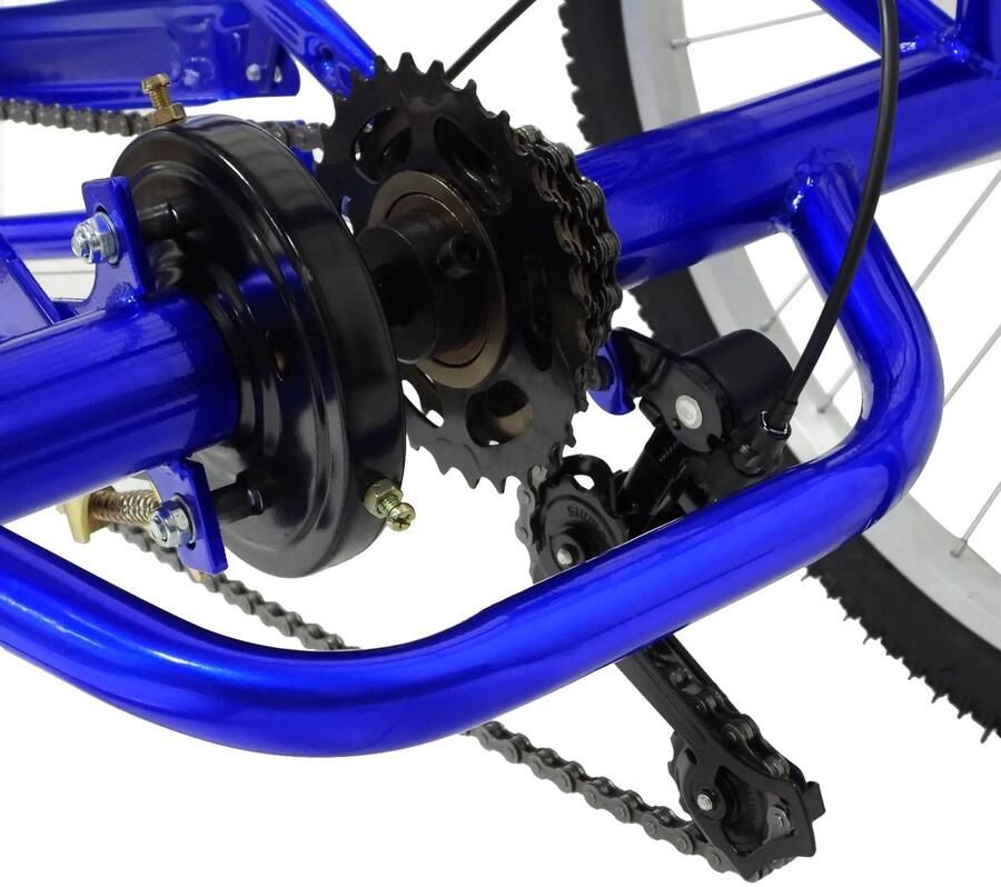 Gran Vida Driewieler Geschikt voor Volwassenen Inclusief Fiets d 24 Inch 7 Versnellingen Opvouwbaar Met LED Verlichting Blauw - Foto 1