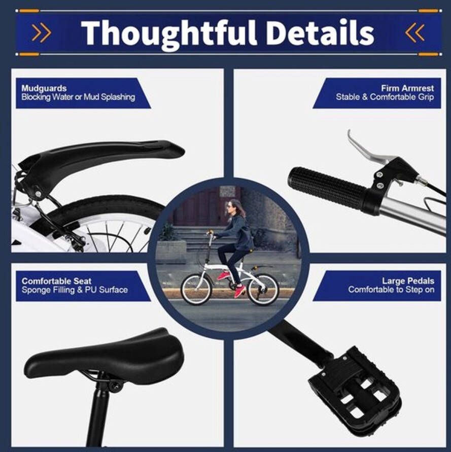 Gran VidaÂ Vouwfiets Draagbaar 6 Versnellingen 20 inch