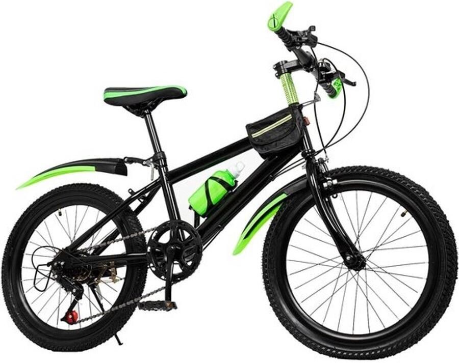 Groene kinderfiets Mountainbike voor jongens Fiets voor buitengebruik 7 versnellingen 20 inch Groen