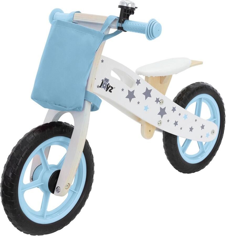 Houten Loopfiets Blauw voor Kinderen Vanaf 2 Jaar met Verstelbaar Zadel en Lekvrije Wielen