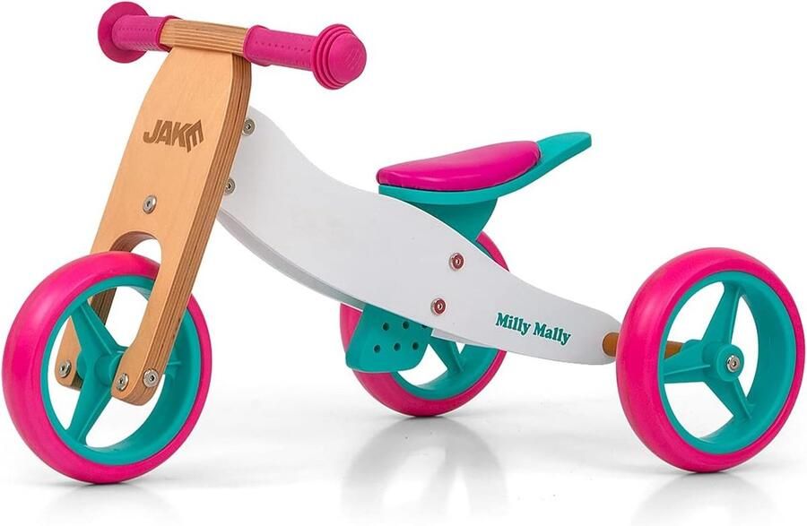 Houten Loopfiets Driewieler Eerste Fietservaring Dubbele Functie 7 Inch Wielen Classic Candy