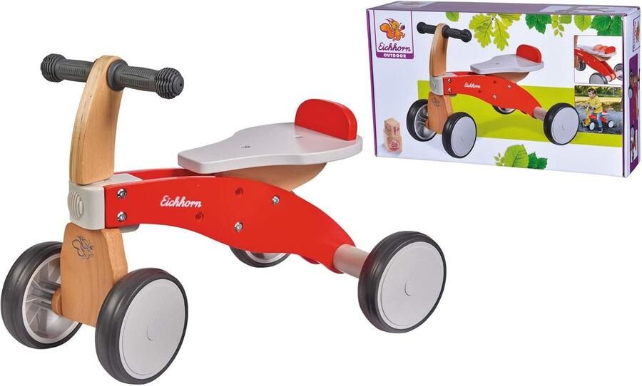 Houten Loopfiets Kinderloopfiets Buiten Spelen Verstelbaar Zadel 51 x 33 cm Natuurlijk Hout