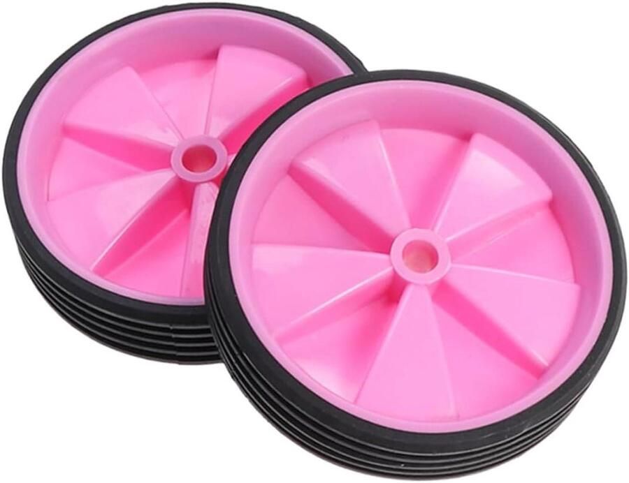 Hulpwiel Set Zijwieltjes Kinderfiets Leren Fietsen Poreuze Rubberen Wielen 11 cm Roze