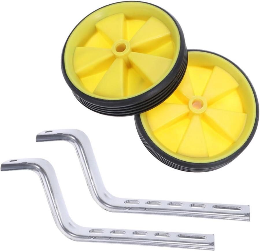 Hulpwielen Fiets Stabilisatoren Kinderfiets Leren Fietsen Universele Pasvorm 11 x 11 x 2.5 cm Geel