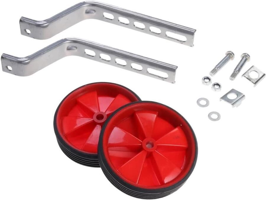 Hulpwielen Kinderfiets Balanswielen Leren Fietsen Verhoogt Veiligheid 11 cm Rood