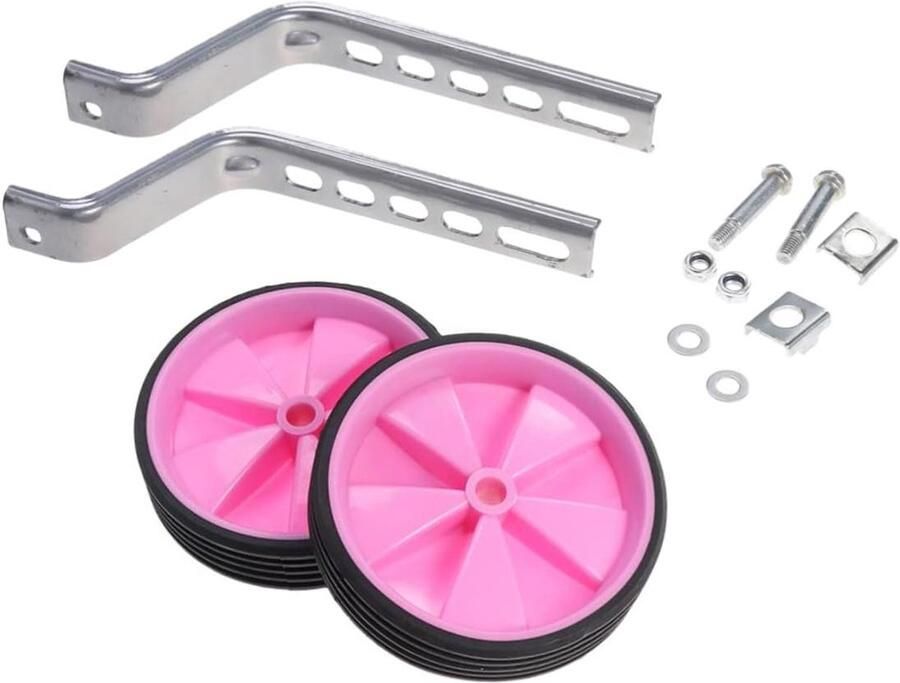 Hulpwielen Kinderfiets Zijwieltjes Loopfiets Leren Fietsen Stevig en Duurzaam 11 cm Roze
