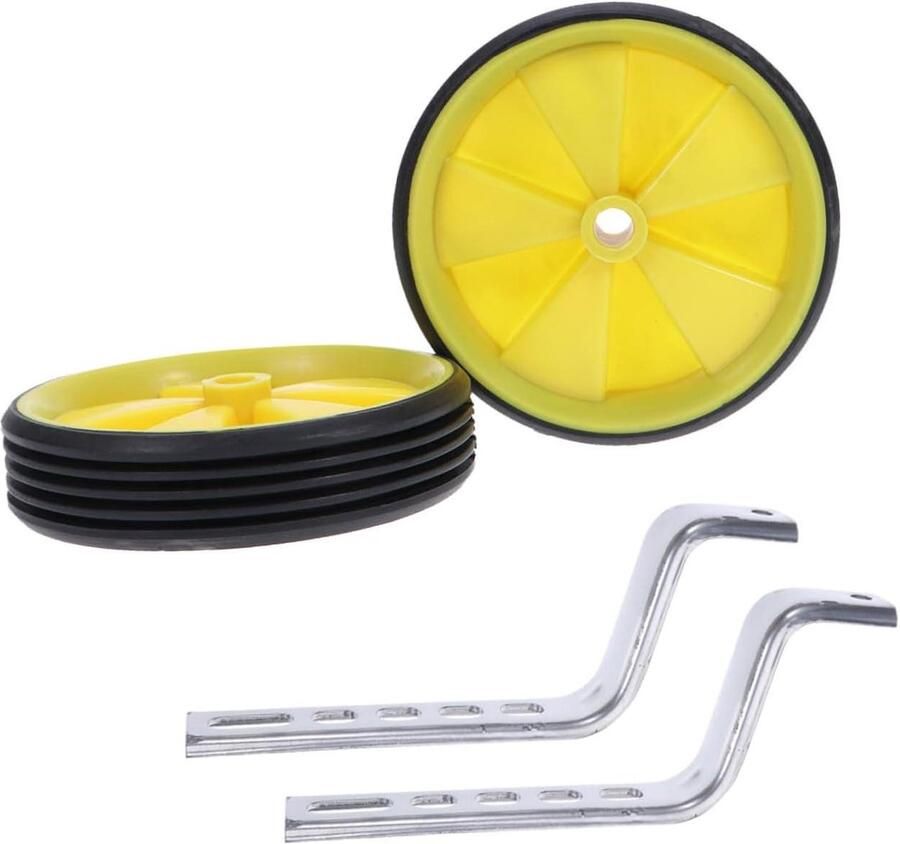 Hulpwielen Kinderfiets Zijwieltjes Stabilisatoren Leren Fietsen Universele Pasvorm 11 x 2.5 cm Geel