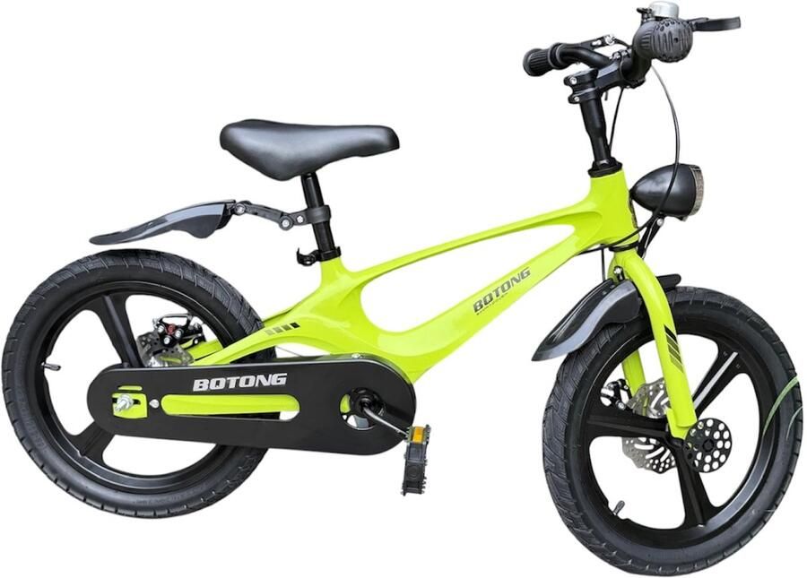 Kinderfiets van 16 inch Groen met Zijwieltjes Schijfremmen en Voorlicht Sportieve Stijl - Foto 2