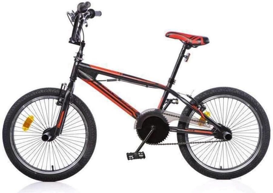 Jongensfiets BMX Fiets Buiten Spelen Lichtgewicht Frame 20 Inch Zwart