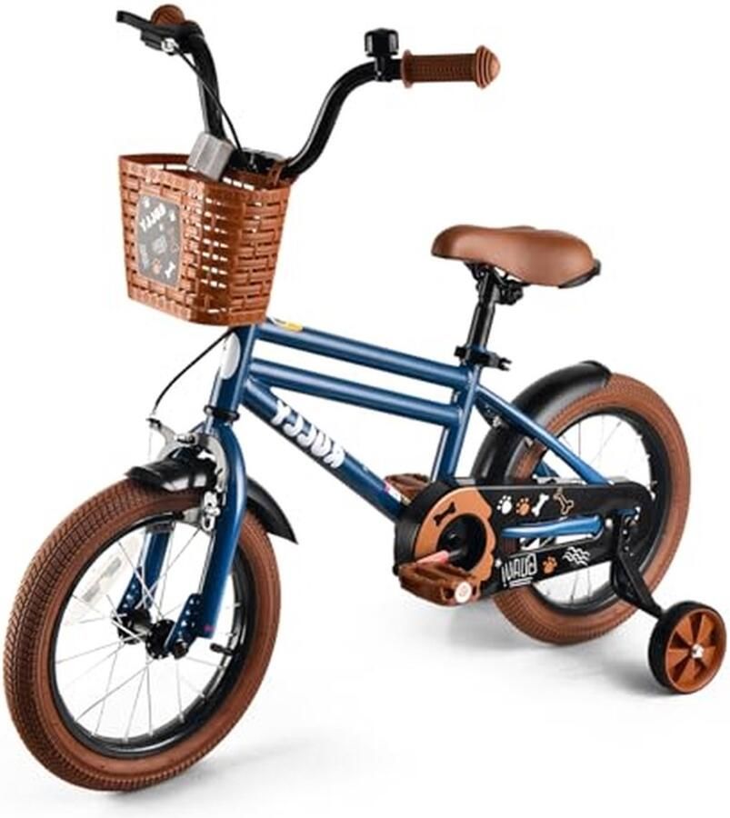 Jongensfiets Kinderfiets Loopfiets met steunwielen Leren Fietsen Terugtraprem en handrem 12 tot 16 inch