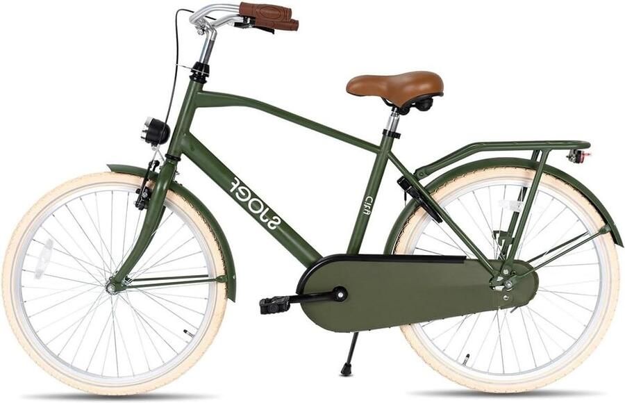 Jongensfiets Kinderfiets Stadsfiets Naar School Aluminium Onderdelen 22 inch Legergroen