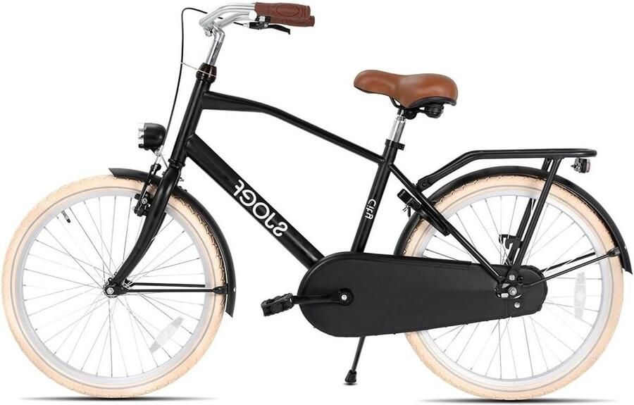 Jongensfiets Stadsfiets Kind Dagelijks Gebruik Meegroeifunctie 26 inch Mat Zwart