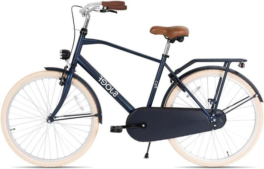 Jongensfiets Stadsfiets Kinder Dagelijks Gebruik Verstelbaar Zadel Stuur 24 inch Mat Blauw