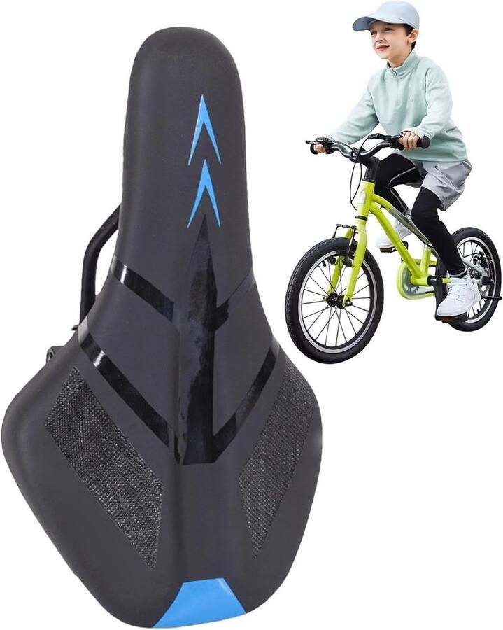 Junior fietszadel Kinderzadel racefiets Comfortabel fietsen Smal ontwerp 24 x 14.5 cm Zwart
