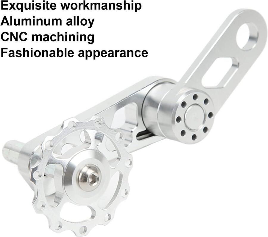 Kettingspanner voor Vouwfiets Aluminium Kettingstabilisator Fietskettingspanner Zilverkleurig