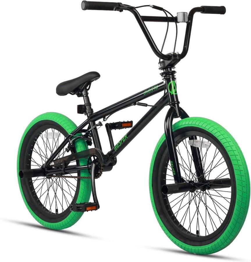 Kinder BMX Fiets Freestyle Fiets Trucs Uitvoeren Lichtgewicht Frame 20 Inch Zwart Groen