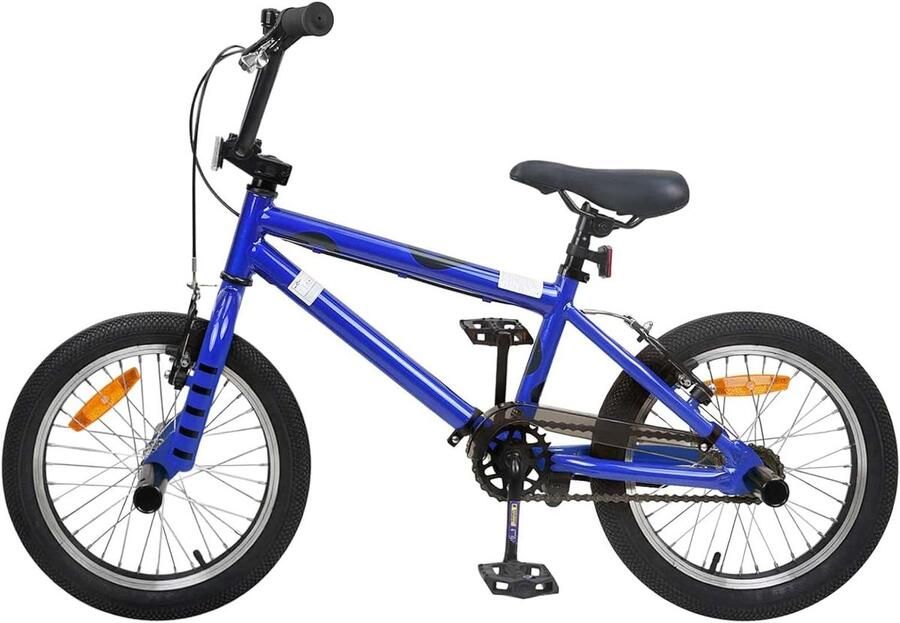 Kinder BMX Fiets Fiets Buiten Spelen Stevig Stalen Frame 16 Inch Donkerblauw