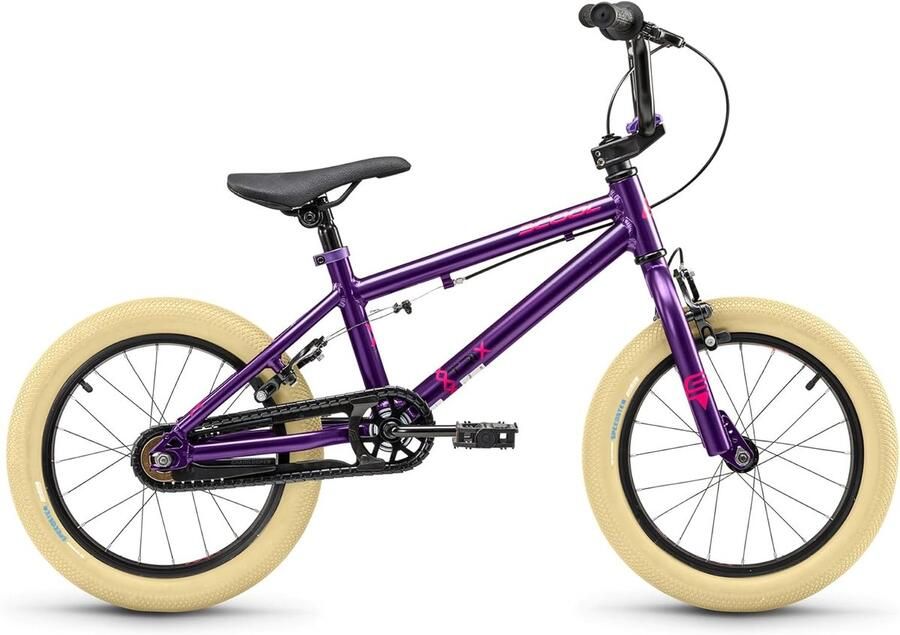 Kinder BMX Fiets Mini Fiets Spel & Balans Vrijloop & U-brakes 16 Inch Wiel Paars