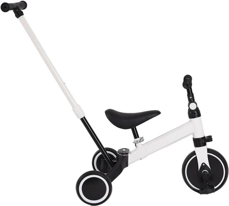 Kinder Driewieler Loopfiets Babyfiets Leren Fietsen In Hoogte Verstelbaar 60 x 42 x 90 cm Wit
