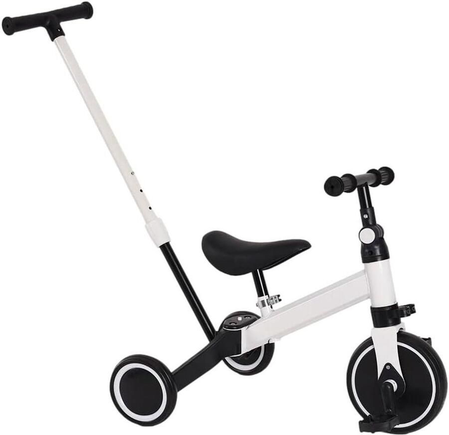 Kinder driewieler Loopfiets balansfiets Leren fietsen 4-in-1 evolutie ontwerp 18 maanden tot 4 jaar Wit