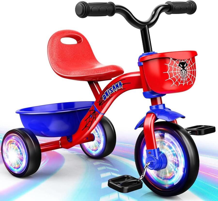 Kinder Driewieler Loopfiets Evolutie Buiten Spelen Lichtgevende Wielen 80-110 cm Rood
