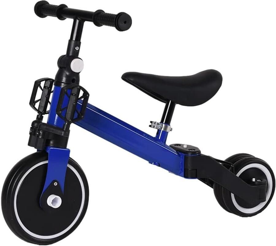 Kinder driewieler Loopfiets peuter Kind motoriek trainen 2-in-1 ontwerp 18 maanden+ Blauw