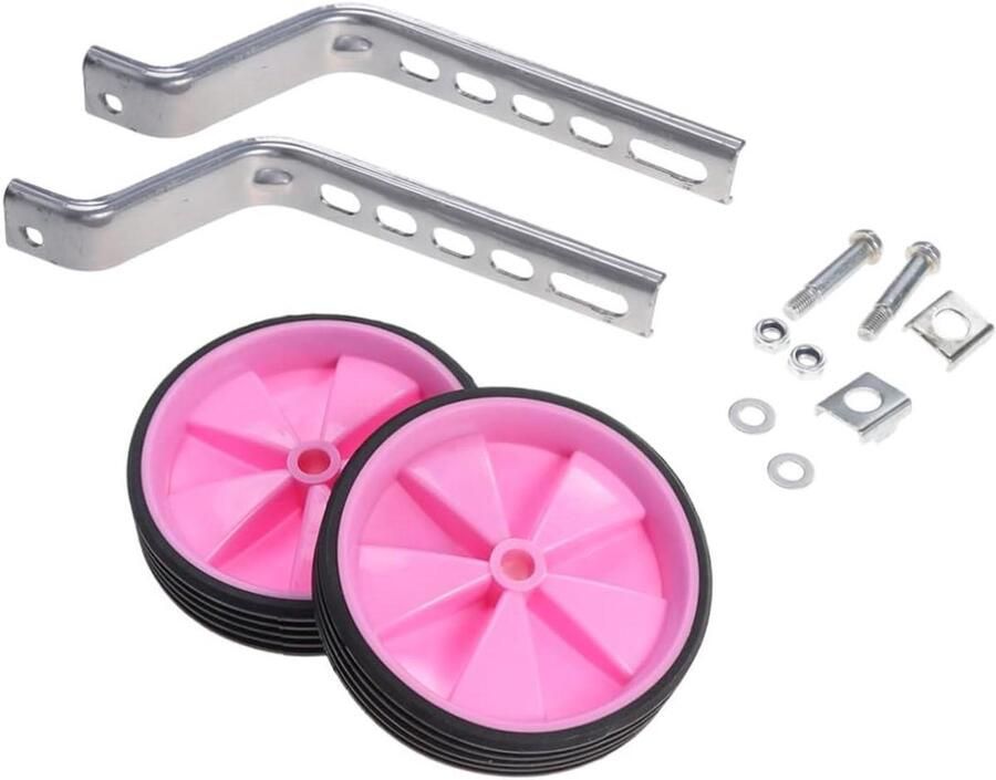 Kinder Hulpwielen Zijwieltjes Loopfiets Leren Fietsen Verbeteren Zelfvertrouwen 11 cm Roze