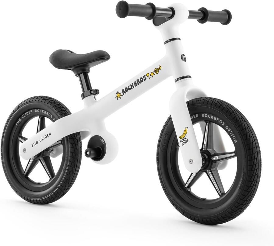 Kinder loopfiets Balansfiets peuter Eerste fietservaring Ultralicht PP frame 12 inch wielen Geel