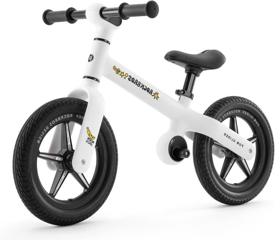 Kinder Loopfiets Balansfiets Peuter Motoriek Ontwikkelen Lichtgewicht Frame 12 Inch Wit