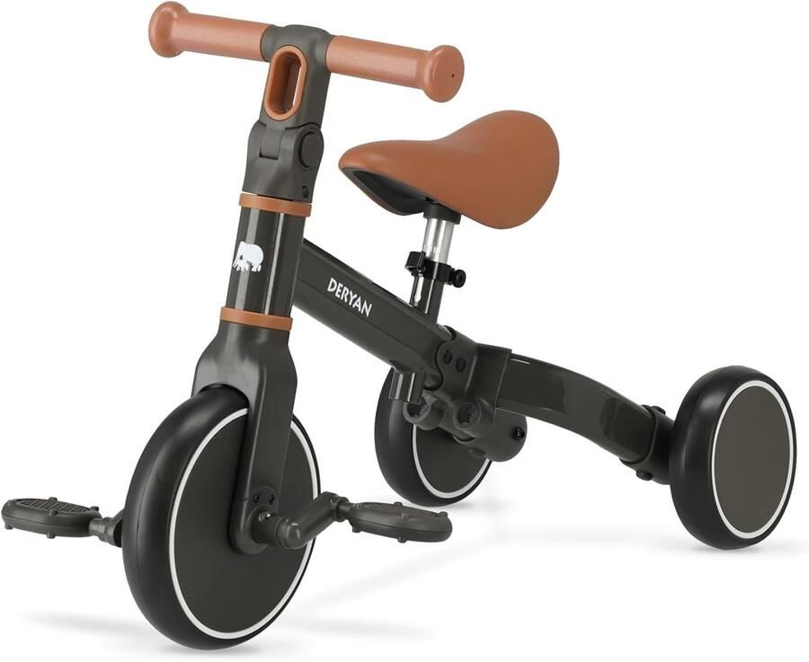 Kinder Loopfiets Driewieler Motoriek Ontwikkelen 2-in-1 Om te Bouwen 65 x 38 x 50 cm Zwart