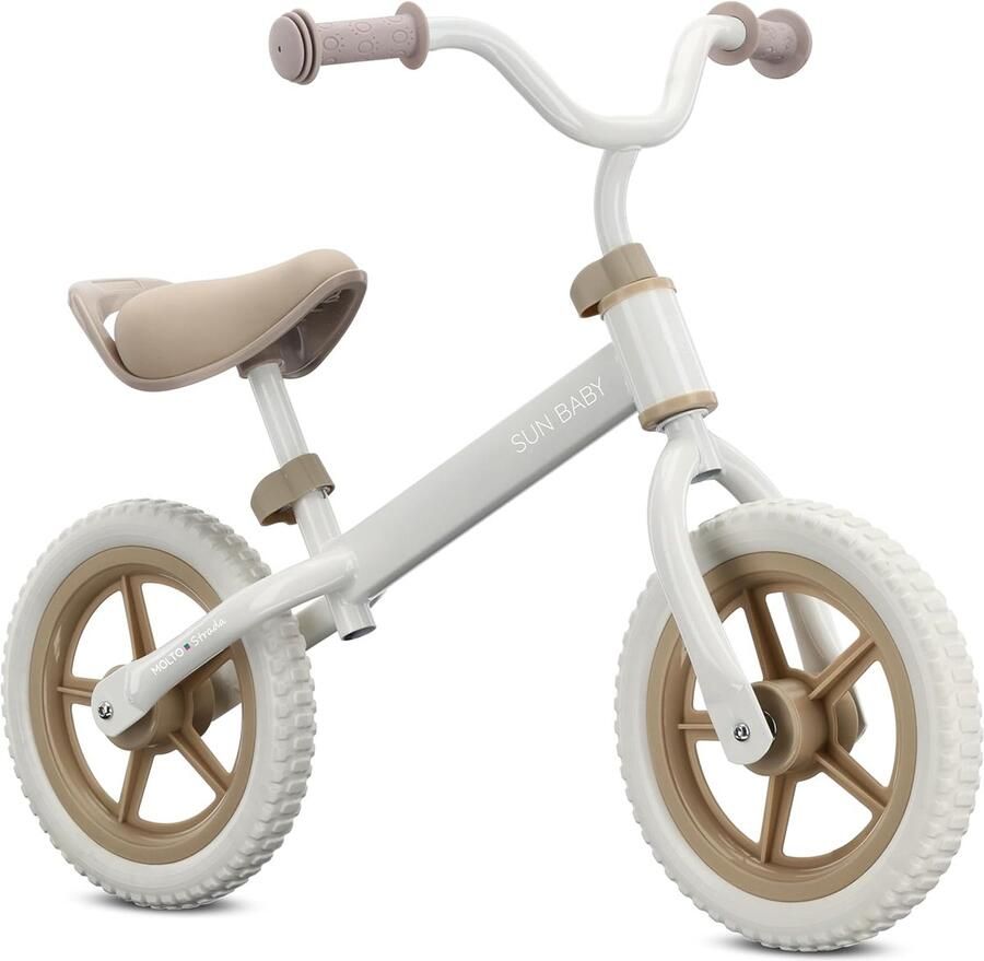 Kinder loopfiets Eerste fiets Evenwicht leren Lichtgewicht stalen frame 36-47cm zadelhoogte Beige