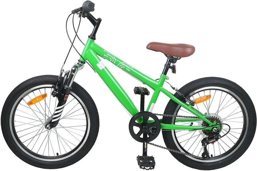 Kinder Mountainbike Avontuurfiets Kinderen Buiten Spelen 6 Versnellingen 20 inch Wiel Groen
