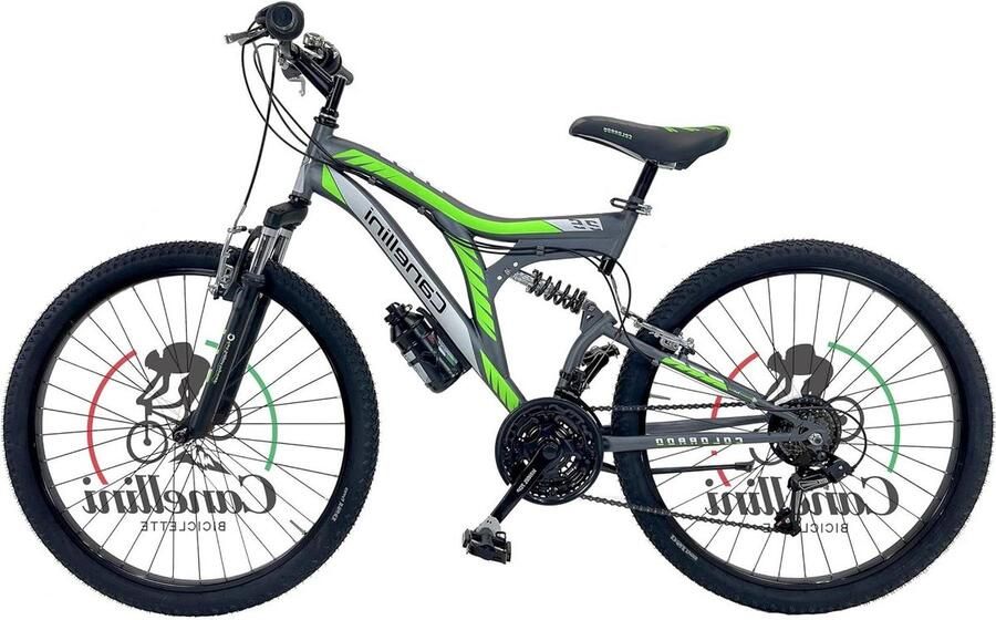 Kinder Mountainbike Full Suspension Fiets Buiten Fietsen Dempende Frame 26 Inch Wielen Groen