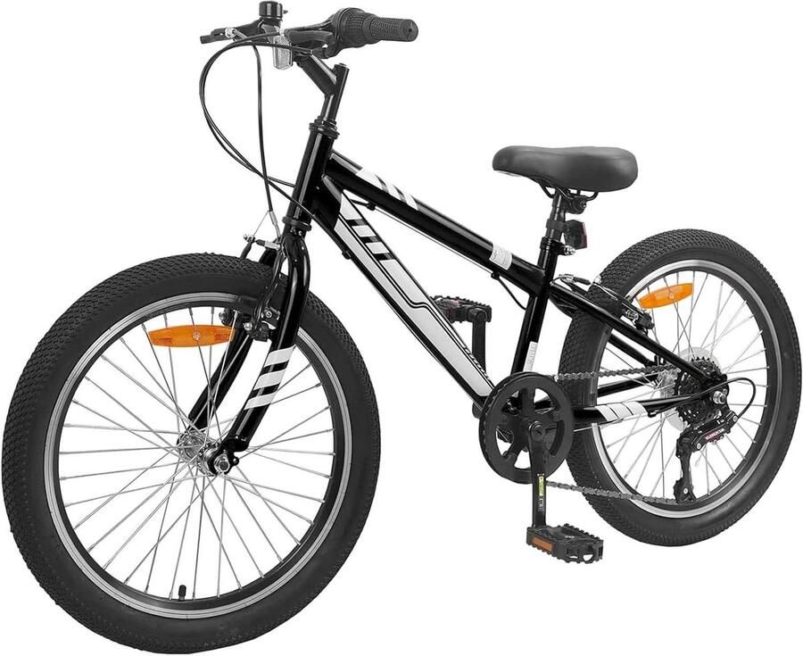 Kinder Mountainbike Jeugdfiets Kinderfiets Vrije Tijd Fietsen Robuuste Stalen Constructie 20 inch Zwart