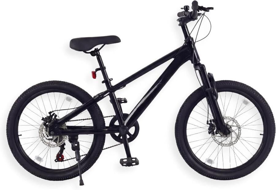 Kinder Mountainbike Fiets Fiets Leren Fietsen Aluminiumlegering Frame 20 Inch Zwart