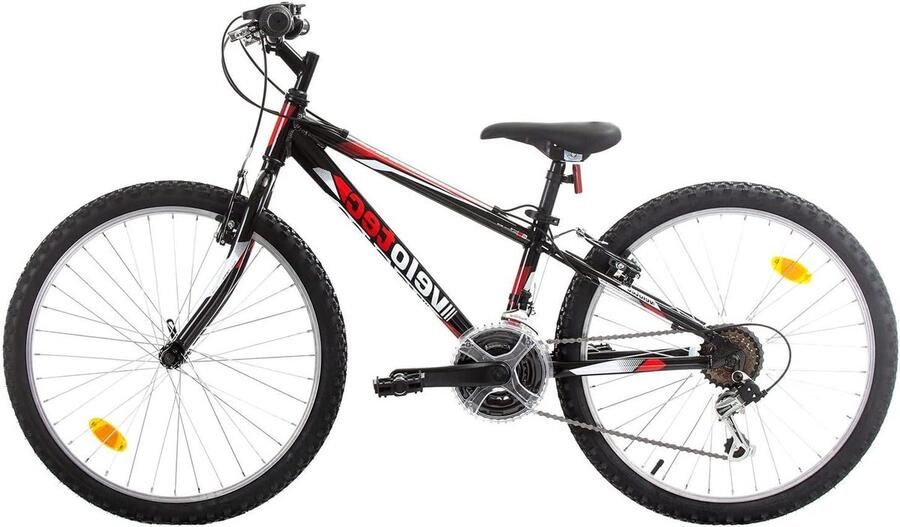 Kinder Mountainbike sfiets sfiets Avontuurlijk Fietsen 18 Versnellingen 24 Inch Zwart Rood