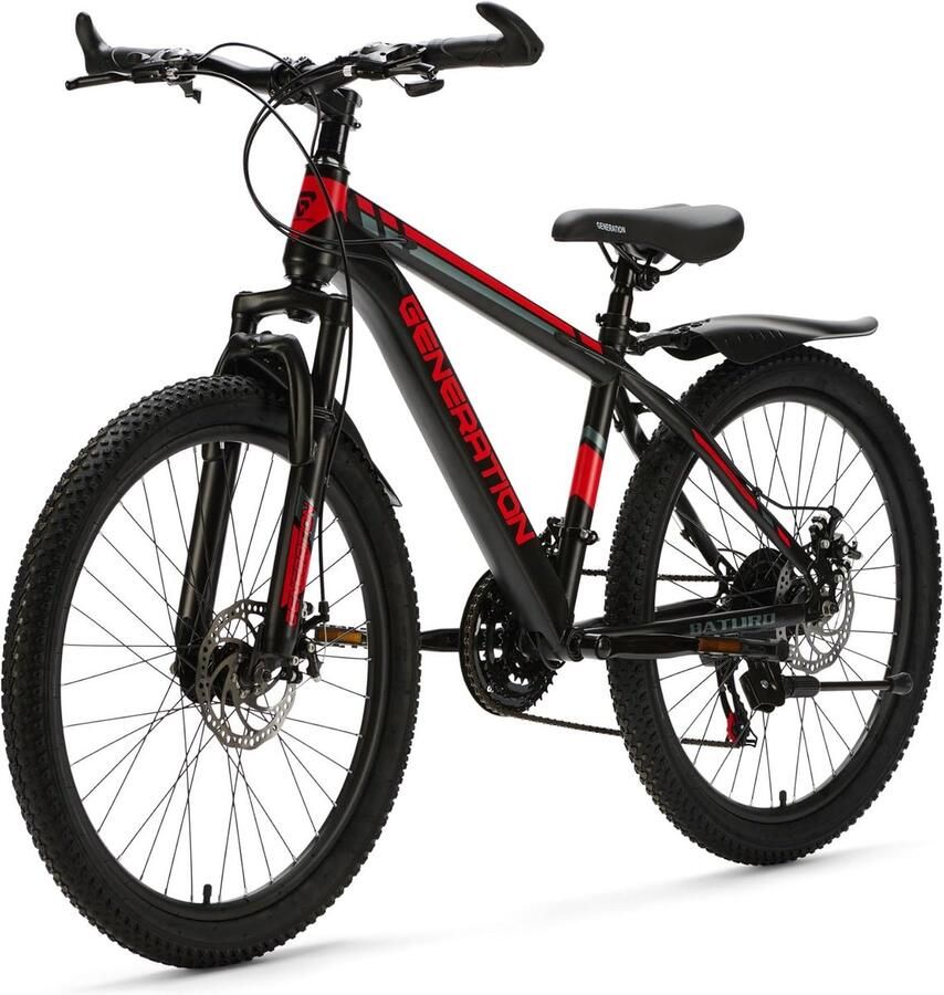Kinder Mountainbike sfiets sfiets Buiten Spelen 21 Versnellingen 24 inch Rood