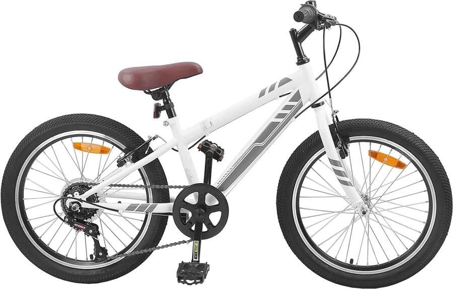 Kinder Mountainbike sfiets sfiets Buiten Spelen 6 Versnellingen 24 inch Wit